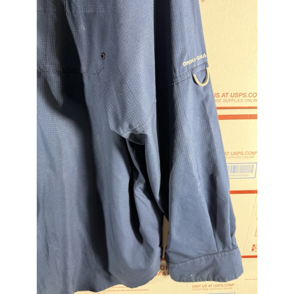 Columbia‎ PFG Cowboys Fishing Shirt Men's 2X Navy Dallas Star Long Sleeve NFL - Picture 5 of 8